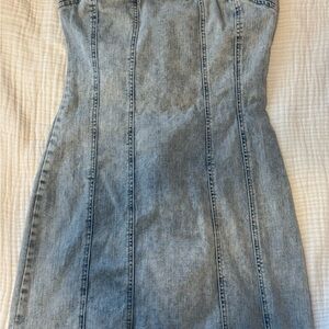 Denim Strapless Dress